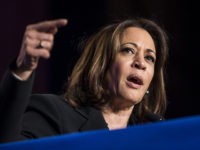 WASHINGTON, DC - APRIL 10: Sen. Kamala Harris (D-CA) speaks during the North American Building Trades Unions Conference at the Washington Hilton April 10, 2019 in Washington, DC. Many Democrat presidential hopefuls attended the conference in hopes of drawing the labor vote. (Photo by Zach Gibson/Getty Images)