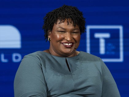 Founder of Fair Fight, Stacey Abrams, speaks during the 10th Anniversary Women In The Worl