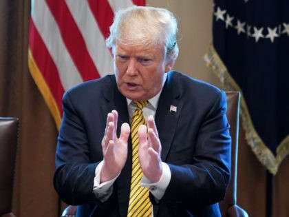 WASHINGTON, DC - APRIL 04: U.S. President Donald Trump makes remarks during the inaugural meeting of the White House Opportunity and Revitalization Council in the Cabinet Room at the White House April 04, 2019 in Washington, DC. The council was formed to carry out the Trump administration’s plan "to encourage …