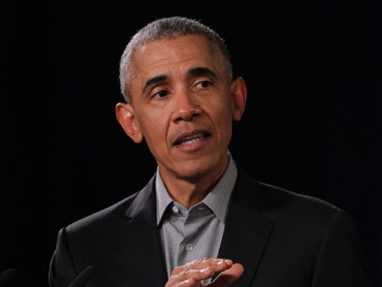 BERLIN, GERMANY - APRIL 06: Former U.S. President Barack Obama speaks to young leaders fro