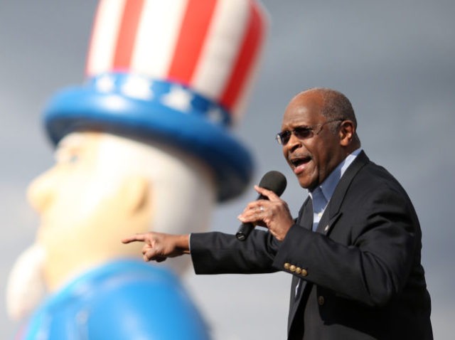 RENO, NV - JULY 23: Former Republican presidential candidate Herman Cain speaks during an American For Prosperity rally on July 23, 2012 in Reno, Nevada. Hundreds of people attended an Americans For Prosperity rally to see former Republican presidential candidate speak. (Photo by Justin Sullivan/Getty Images)