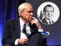 (INSET: Richard Nixon) NEW YORK, NY - DECEMBER 08: Chris Matthews speaks onstage as Robert F. Kennedy Human Rights hosts The 2015 Ripple Of Hope Awards honoring Congressman John Lewis, Apple CEO Tim Cook, Evercore Co-founder Roger Altman, and UNESCO Ambassador Marianna Vardinoyannis at New York Hilton on December 8, …