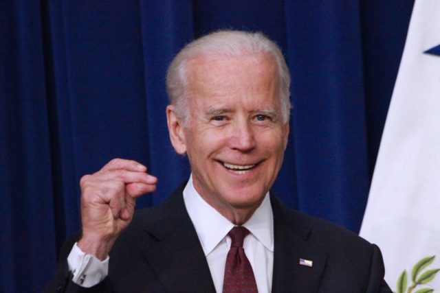 Joe Biden addresses the alleged threat of climate change at an event during his tenure as Vice President to former President Barack Obama. (Penny Starr/Breitbart News)