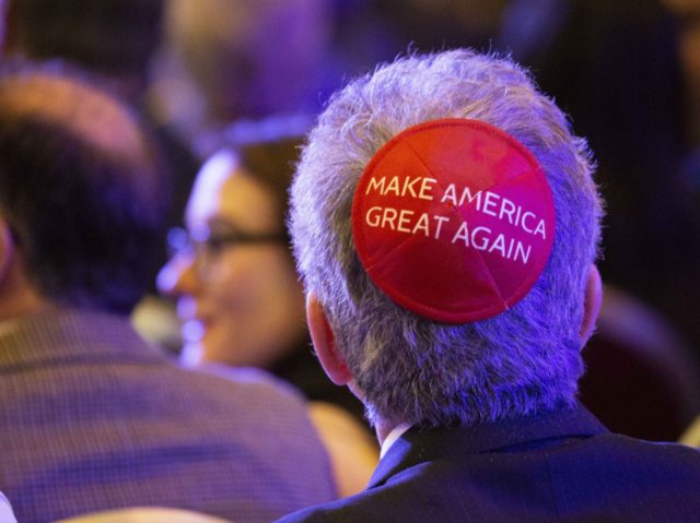 Make America Great Again Yarmulke (LAS VEGAS, NV - April 6, 2019: Trump Supporters picture