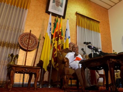 Catholic Archbishop of Colombo, Malcolm Ranjith, speaks during a foreig media press confer