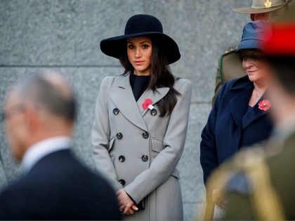LONDON, ENGLAND - APRIL 25: Meghan Markle, the US fiancee of Britain's Prince Harry, attends an Anzac Day dawn service at Hyde Park Corner on April 25, 2018 in London, England. Anzac Day commemorates Australian and New Zealand casualties and veterans of conflicts and marks the anniversary of the landings …