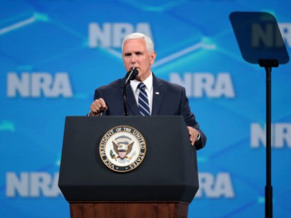 U.S. Vice President Mike Pence delivers remarks during the NRA-ILA Leadership Forum at the