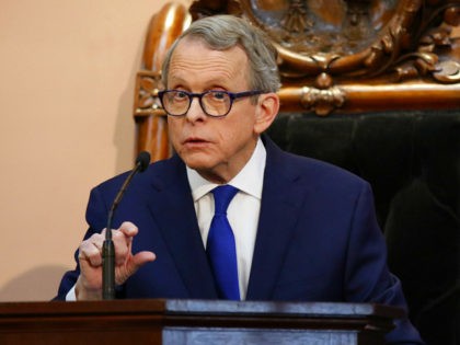 FILE - In this March 5, 2019 file photo, Ohio Governor Mike DeWine speaks during the Ohio State of the State address at the Ohio Statehouse in Columbus. DeWine says he will sign a bill imposing one of the nation’s toughest abortion restrictions, following through on his pledge to sign …