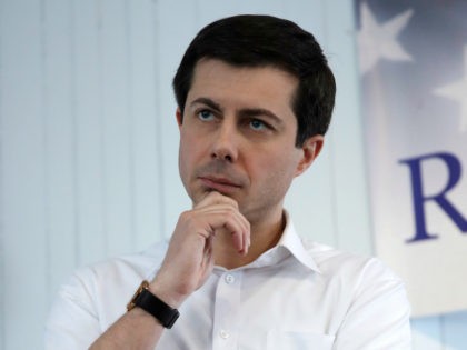 Sound Bend, Indiana Mayor Pete Buttigieg during a stop in Raymond, N.H., Saturday, Feb. 16