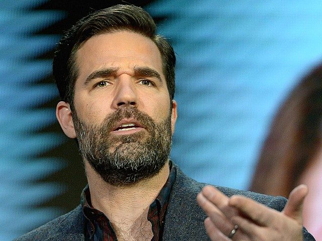 PASADENA, CA - JANUARY 11: Actor Rob Delaney speaks onstage during the Catastrophe panel a