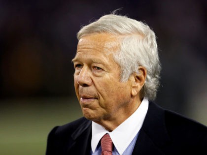 SEPTEMBER 23: New England Patriots owner Robert Kraft watches his team during warm ups prior to the start of their game against the Baltimore Ravens at M&T Bank Stadium on September 23, 2012 in Baltimore, Maryland. (Photo by Rob Carr/Getty Images)