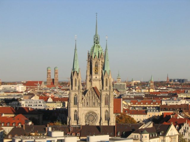Saint Paul's church in Munich, photographed October 2004.