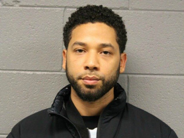 CHICAGO, IL - FEBRUARY 21: In this handout provided by the Chicago Police Department, Jussie Smollett poses for a booking photo after turning himself into the Chicago Police Department on February 21, 2019 in Chicago, Illinois. The 36-year-old 'Empire' star is facing a class four felony charge for filing a …