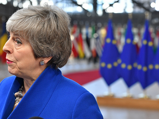 BRUSSELS, BELGIUM - APRIL 10: Britain's Prime minister Theresa May arrives ahead of a Euro