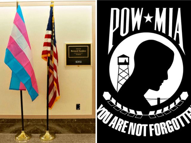Transgender Flags Replace POW-MIA flag