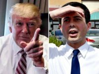 Trump Points at Buttigieg Getty