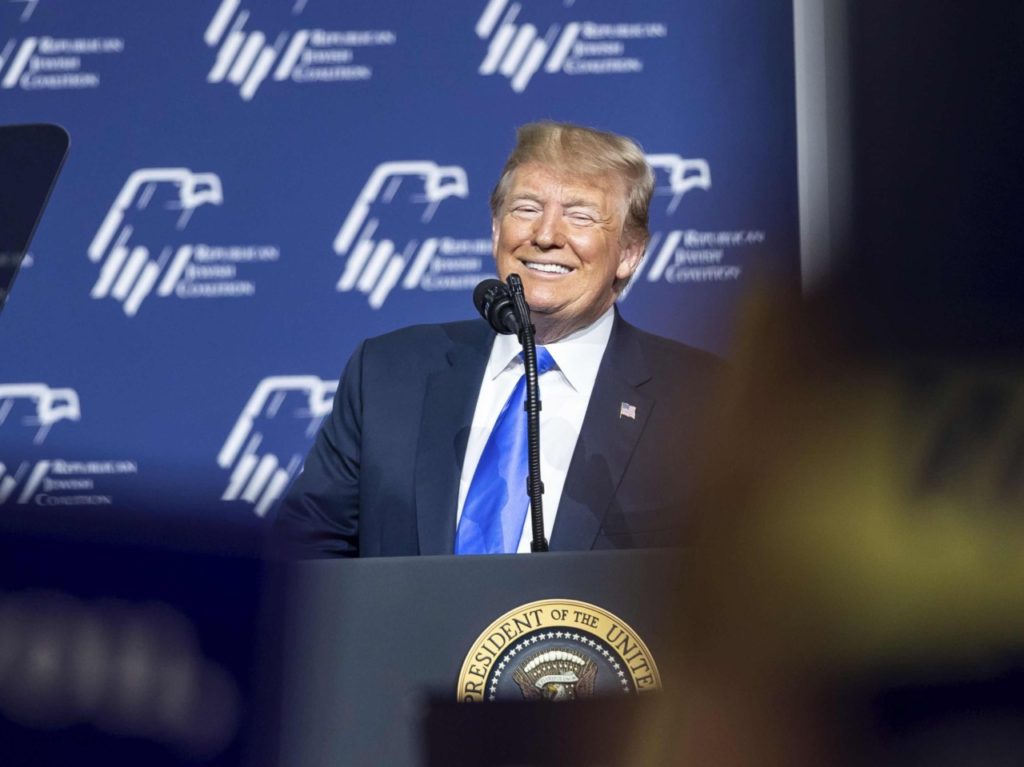 Trump at RJC (Erik Kabik Photography/ MediaPunch /IPX / Associated Press)
