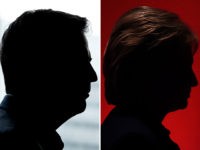 Former FBI Director James Comey (L) and Hillary Clinton (R).