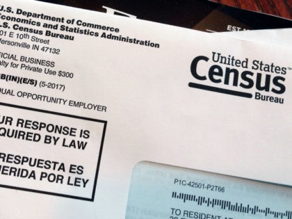This March 23, 2018 photo shows an envelope containing a 2018 census test letter mailed to