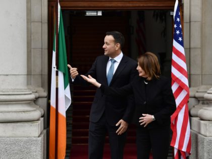 APRIL 16: An Taoiseach, (Prime minister and head of government of Ireland) Leo Varadkar meets with Speaker of the United States House of Representatives Nancy Pelosi on April 16, 2019 in Dublin, Ireland. The leading Democrat politician is on a week long visit to Ireland and Northern Ireland and will …