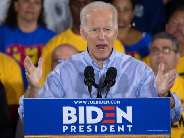 Former US vice president Joe Biden speaks during his first campaign event as a candidate for US President at Teamsters Local 249 in Pittsburgh, Pennsylvania, April 29, 2019. (Photo by SAUL LOEB / AFP) (Photo credit should read SAUL LOEB/AFP/Getty Images)