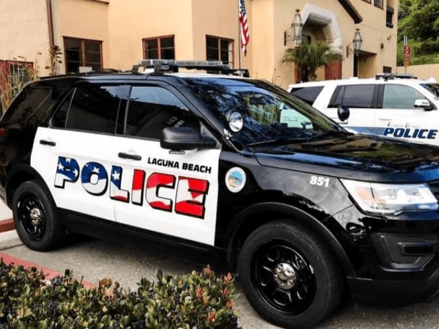 The flag design on Laguna Beach police cars has stirred discussion about whether the new theme properly reflects the community. (Laguna Beach Police Department/Twitter page)