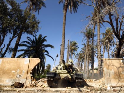 Members of the self-styled Libyan National Army, loyal to the country's east strongman Kha