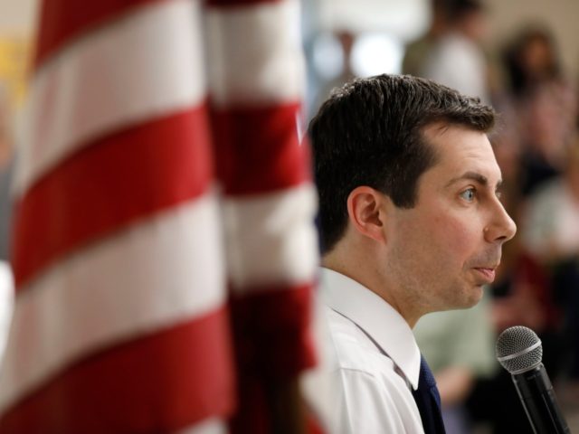 2020 Democratic presidential candidate South Bend Mayor Pete Buttigieg speaks during a tow