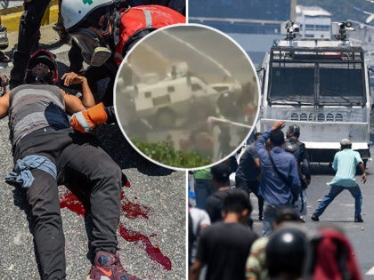 Venezuela’s Tiananmen: Camera Catches Armored Military Vehicle Plowing into Protesters