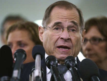 House Judiciary Committee ranking member Jerry Nadler, D-N.Y., talks to media during a Senate Judiciary Committee hearing on Capitol Hill in Washington, Friday, Sept. 28, 2018. After a flurry of last-minute negotiations, the Senate Judiciary Committee advanced Brett Kavanaugh's nomination for the Supreme Court after agreeing to a late call …