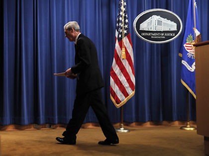 Special counsel Robert Muller walks from the podium after speaking at the Department of Justice Wednesday, May 29, 2019, in Washington, about the Russia investigation. (AP Photo/Carolyn Kaster)