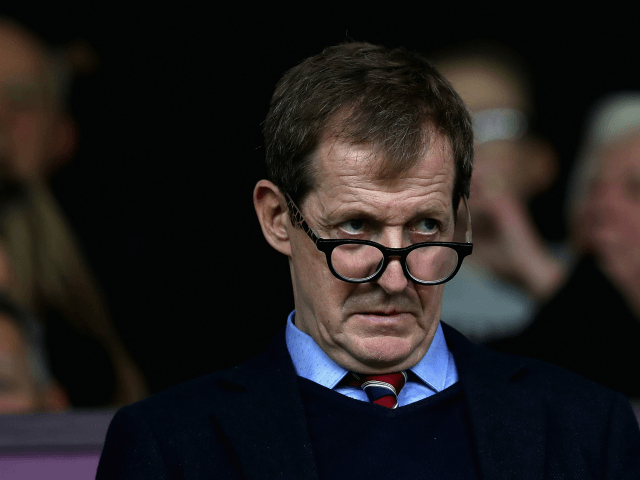 BURNLEY, ENGLAND - OCTOBER 14: Journalist and Burnley fan Alastair Campbell looks on prior