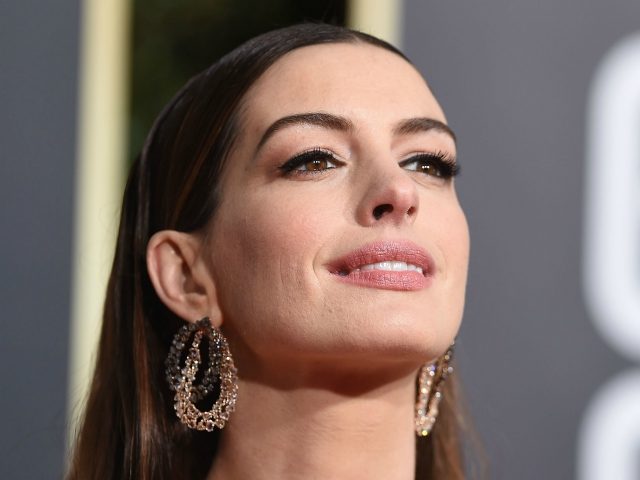 US actress Anne Hathaway arrives for the 76th annual Golden Globe Awards on January 6, 201