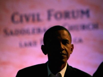 Barack Obama at Saddleback (Justin Sullivan / Getty)