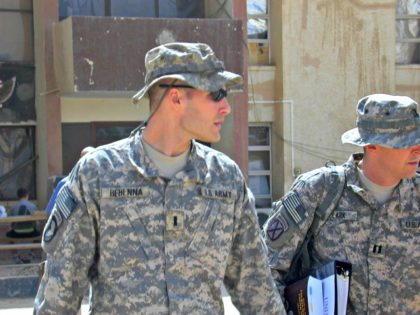 In this Sunday, Sept. 21, 2008, file photo, 1st Lt. Michael C. Behenna, left, and his defe