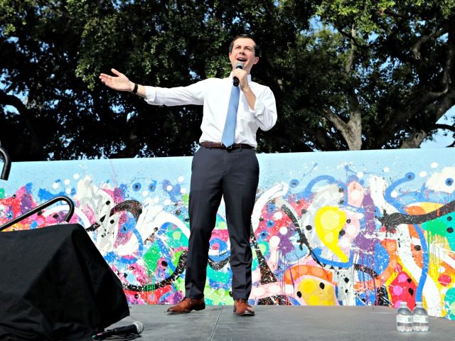 Democratic presidential candidate Pete Buttigieg, the mayor of South Bend, Ind., speaks during a fundraiser at the Wynwood Walls, Monday, May 20, 2019, in Miami. (AP Photo/Lynne Sladky)