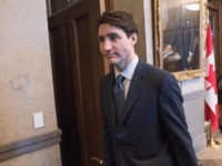 Canadian Prime Minister Justin Trudeau leaves after speaking to the press at Parliament Hill in Ottawa on February 19, 2019. (Photo by Lars Hagberg / AFP) (Photo credit should read LARS HAGBERG/AFP/Getty Images)