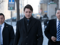 Canadian Prime Minister Justin Trudeau walks to a press conference from the Prime Minister's office in Ottawa, Ontario, on March 7, 2019. - Trudeau on Thursday denied allegations of "partisan" political meddling in the criminal prosecution of corporate giant SNC-Lavalin, that have plunged his Liberal government into its worst crisis …