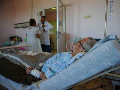 An elderly patient at the Geriatrics ward of Comandante Manuel Fajardo Hospital in Havana, on July 6, 2017. / AFP PHOTO / YAMIL LAGE (Photo credit should read YAMIL LAGE/AFP/Getty Images)