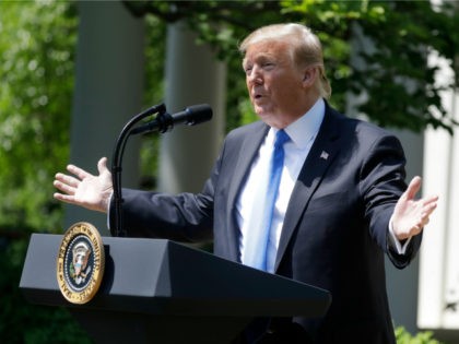 President Donald Trump speaks during a National Day of Prayer event in the Rose Garden of the White House, Thursday May 2, 2019, in Washington. (AP Photo/Evan Vucci)