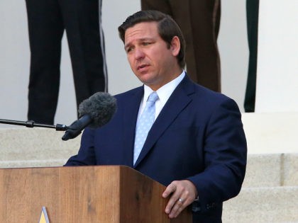 Florida Gov. Ron DeSantis speaks at a law enforcement memorial service at the Capitol Monday April 29, 2019, in Tallahassee, Fla. (AP Photo/Steve Cannon)