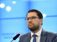 Sweden's Democrats leader Jimmie Akesson listens during a press conference after a meeting with the Speaker of the Swedish Parliament Riksdagen on January 16, 2019 in Stockholm. - Lawmakers will vote on January 18, 2019 on nominee for prime minister proposed by parliamentary speaker Andreas Norlen. (Photo by Jessica GOW …