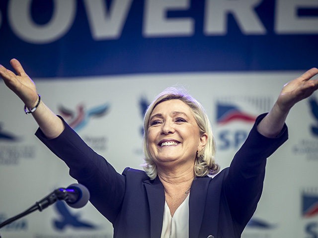 PRAGUE, CZECH REPUBLIC - APRIL 25: Leader of France's National Rally (RN) Marine Le Pen during a meeting of populist far-right party leaders in Wenceslas Square on April 25, 2019 in Prague, Czech Republic. (Photo by Gabriel Kuchta/Getty Images)