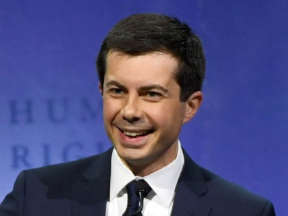 LAS VEGAS, NEVADA - MAY 11: South Bend, Indiana Mayor Pete Buttigieg delivers a keynote address at the Human Rights Campaign's (HRC) 14th annual Las Vegas Gala at Caesars Palace on May 11, 2019 in Las Vegas, Nevada. Buttigieg is the first openly gay candidate to run for the Democratic …