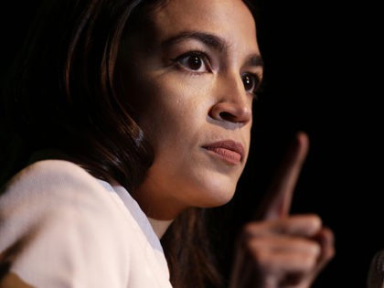 WASHINGTON, DC - MAY 13: U.S. Rep. Alexandria Ocasio-Cortez (D-NY) speaks during a rally a