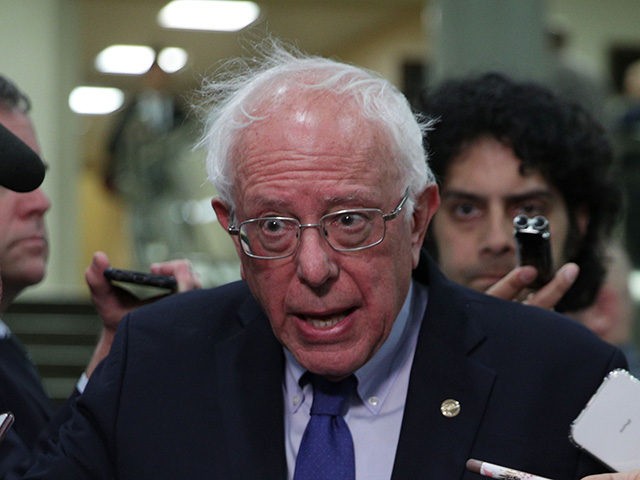 WASHINGTON, DC - MAY 21: U.S. Sen. Bernie Sanders (I-VT) speaks to members of the media af