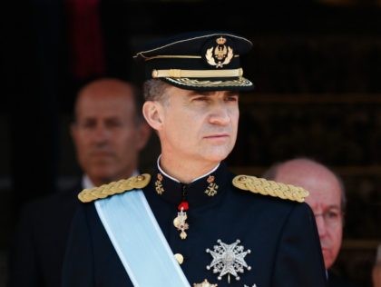 MADRID, SPAIN - JUNE 19: King Felipe VI of Spain and Queen Letizia of Spain review walk pa
