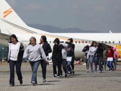 GUATEMALA CITY, GUATEMALA - FEBRUARY 09: Guatemalan immigrants deported from the United States arrive on a ICE deportation flight on February 9, 2017 in Guatemala City, Guatemala. The charter jet, carrying 135 deportees, arrived from Texas, where U.S. border agents catch the largest number illigal immigrants crossing into the United …