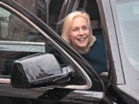 DES MOINES, IOWA - APRIL 17: Democratic presidential candidate Sen. Kirsten Gillibrand (D-NY) leaves Papa Keno's restaurant following a campaign event with Drake University Democrats on April 17, 2019 in Des Moines, Iowa. Gillibrand has campaign stops scheduled in the state through Friday. (Photo by Scott Olson/Getty Images)