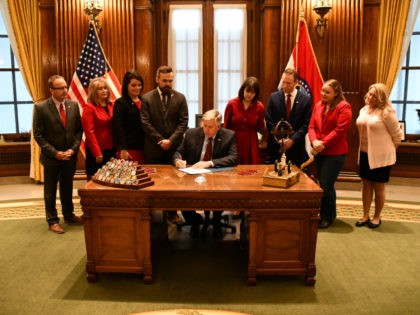 Missouri Gov. Mike Parson signed an abortion bill into law Friday, banning abortions at ei